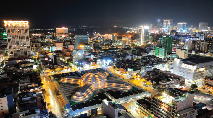 Image of Phnom Penh skyline at night
